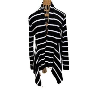 Carmen black and white cardigan sweater.